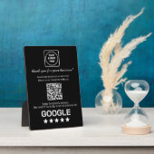 Black QR Code | Google Business Review Display Fotoplatte (Seite)