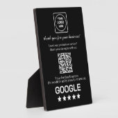 Black QR Code | Google Business Review Display Fotoplatte (Seite)