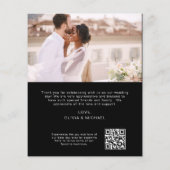 Black QR Code Hochzeit Vielen Dank Foto-Karte (Rückseite)