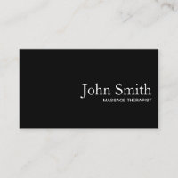 Black QR Code Massage Therapeut Business Card