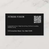 Black QR Fitness Personal Trainer Visitenkarte (Rückseite)
