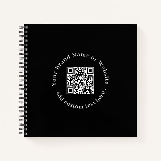 Black QR | Modern Minimal Stylish Business Notizblock (Vorderseite)