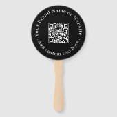 Black QR | Modern Minimalist Round Design Fächer (Rückseite)
