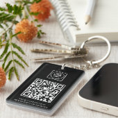 Black QR | Professional Business Logo Design Schlüsselanhänger (Vorderseite rechts)