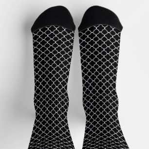 Black Quatrefoil Socken
