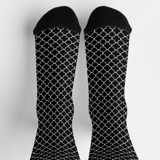 Black Quatrefoil Socken (Oben)