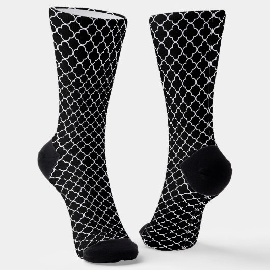 Black Quatrefoil Socken (Gewinkelt)
