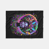 Black Queen Afro African Butterfly Beads Mask Mard Fleecedecke (Vorderseite (Horizontal))