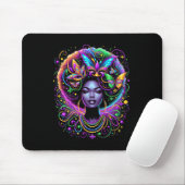 Black Queen Afro African Butterfly Beads Mask Mard Mousepad (Mit Mouse)