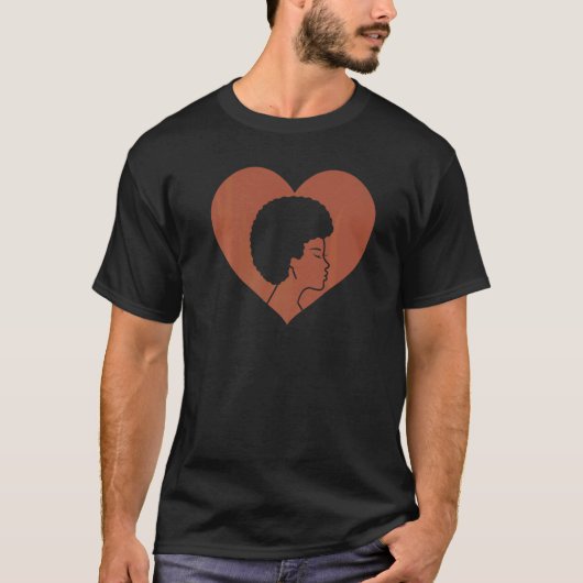 Black Queen Afro Heart Magic Melanin Man Wome T-Shirt (Vorderseite)