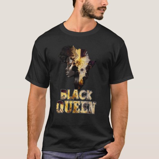 Black Queen Afro Melanin African Women Black Histo T-Shirt (Vorderseite)