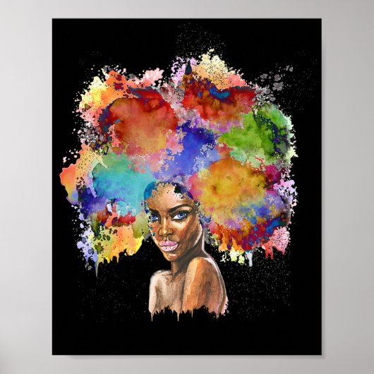 Black Queen Afro Melanin Art African American Poster (Vorne)