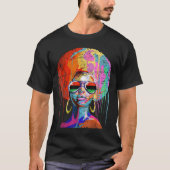 Black Queen Afro Melanin Art T-Shirt (Vorderseite)