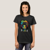 Black Queen Afro Melanin Dripping Black History Mo T-Shirt (Vorne ganz)