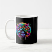 Black Queen Afro Melanin Juneteenth Leopard Butter Kaffeetasse (Links)