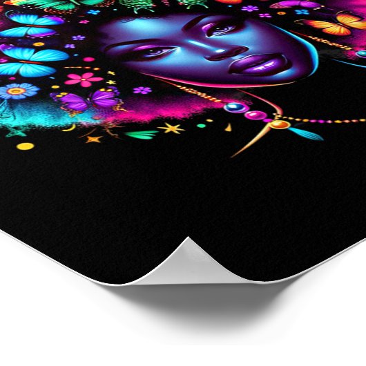 Black Queen Afro Melanin Juneteenth Leopard Butter Poster (Ecke)