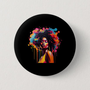Black Queen Afro Melanin treibt Juneteenth Afrikan Button