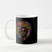 Black Queen Afro Melanin treibt Juneteenth Afrikan Kaffeetasse (Links)