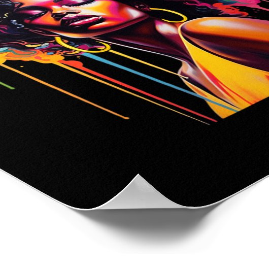 Black Queen Afro Melanin treibt Juneteenth Afrikan Poster (Ecke)