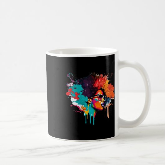 Black Queen Afro Melanin Tropfen Kunst Lover Ameri Kaffeetasse (Rechts)