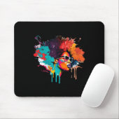 Black Queen Afro Melanin Tropfen Kunst Lover Ameri Mousepad (Mit Mouse)