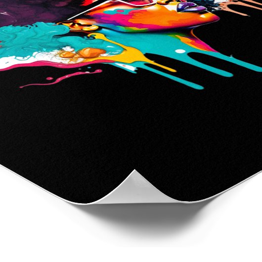 Black Queen Afro Melanin Tropfen Kunst Lover Ameri Poster (Ecke)