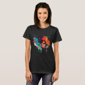 Black Queen Afro Melanin Tropfen Kunst Lover Ameri T-Shirt (Vorne ganz)