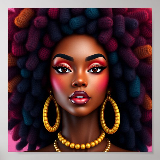 Black queen, afrocentric, blacknificent, woman, me poster (Vorne)