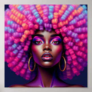 Black queen, afrocentric, blacknificent, woman, me poster