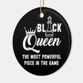 Black Queen am mächtigsten Stück im Spielschach Keramik Ornament (Links)