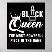 Black Queen am mächtigsten Stück im Spielschach Poster (Vorne)
