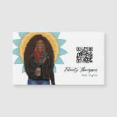 Black Queen Beauty Fashion Haare QR Code Magnetkarte (Vorderseite)