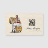 Black Queen Beauty Fashion Haare QR Code Magnetkarte (Vorderseite)
