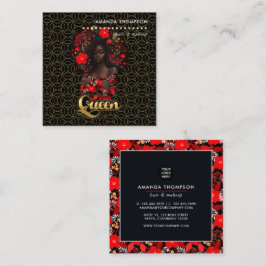 Black Queen Beauty Fashion Quadratische Visitenkarte