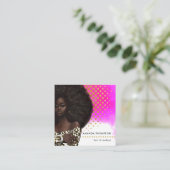 Black Queen Beauty Fashion Square Business Card Quadratische Visitenkarte (Stehend Vorderseite)