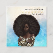 Black Queen Beauty Fashion Square Business Card Quadratische Visitenkarte (Vorderseite)