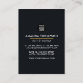Black Queen Beauty Fashion Square Business Card Visitenkarte (Rückseite)