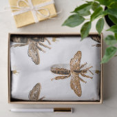 Black Queen Bees on White Decoupage Seidenpapier (Geschenk)