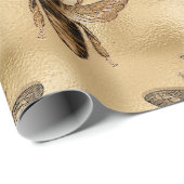 Black Queen Bienen auf Gold Geschenkpapier (Rolleneckpunkt)