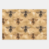 Black Queen Bienen auf Gold Geschenkpapier Set (Vorderseite 3)