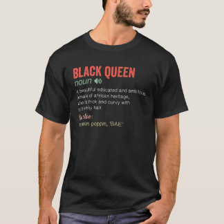 Black Queen Birthday Melanin Women Sista Girl Afro T-Shirt