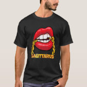 Black Queen Birthday Red Lips Chain Sagittario Zo T-Shirt (Vorderseite)