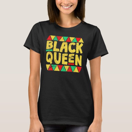 Black Queen Black History Melanin Afro African Pri T-Shirt (Vorderseite)