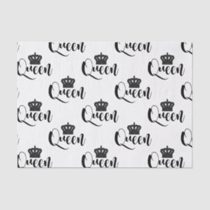 Black Queen Black & White Script Typ Partys Seidenpapier