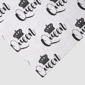 Black Queen Black & White Script Typ Partys Seidenpapier (Ausschnitt)