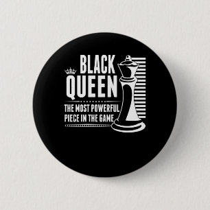 Black Queen Chess Teil Proud Black Women Button