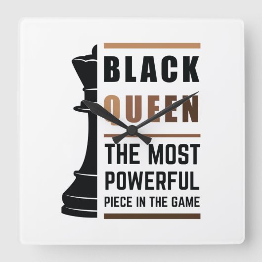 Black Queen das mächtigste Stück in Game 2 Quadratische Wanduhr (Vorderseite)