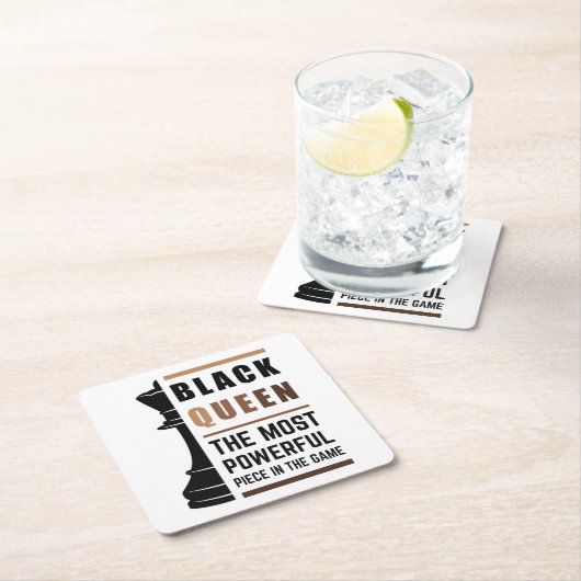 Black Queen das mächtigste Stück in Game 2 Rechteckiger Pappuntersetzer (Vor Ort)
