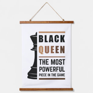 Black Queen das mächtigste Stück in Game 2 Wandteppich Mit Holzrahmen