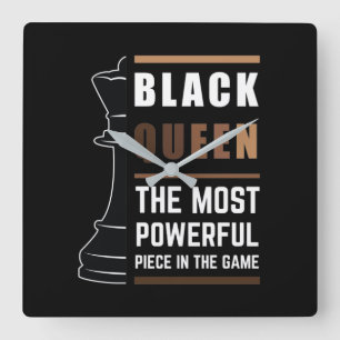 Black Queen das mächtigste Stück in Spiel 1 Quadratische Wanduhr